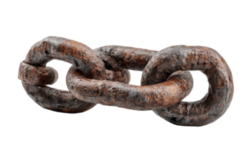 Steel chain blocks isolated on transparent background