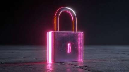 Secure Blockchain Smart Contract Seal With Neon Digital Style in a Dark Environment