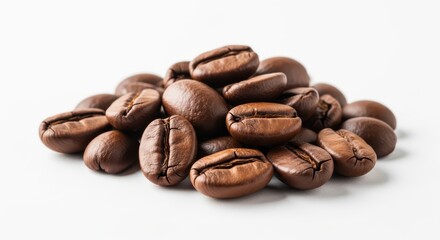 Naklejka premium coffee bean isolated on white background, clipping path, full depth of field