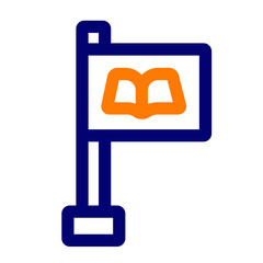 flag pole duotone icon