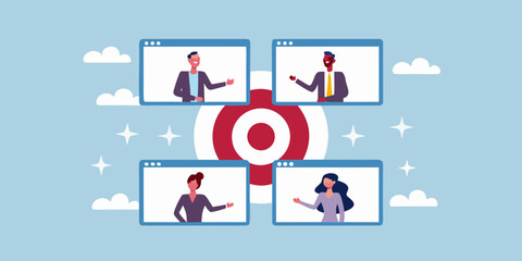 Diverse team collaborating remotely towards a common goal