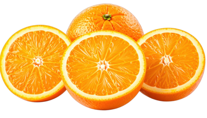 Vibrant image showing whole and sliced citrus fruit, revealing juicy segments