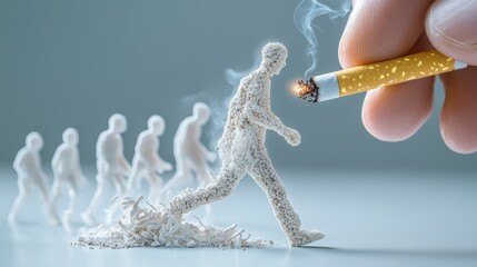 Smoky Editorial Visual of Lit Cigarette with Smoky Trail