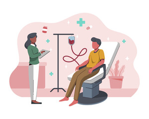 Nurse Monitors Donor