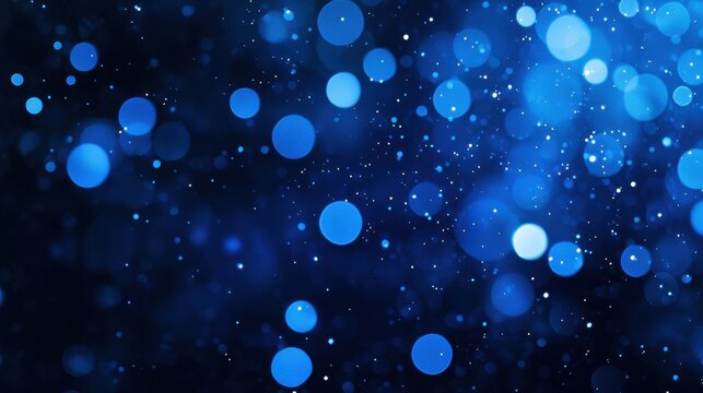 Abstract Blue Bokeh Background with Sparkling Particles