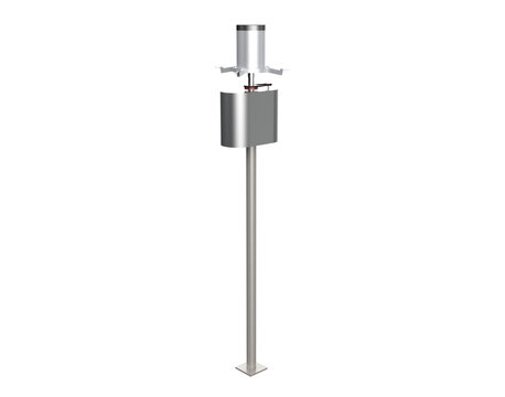Centrifugal Rotary Fish Feeder Spreader 3D Model: Automated Precision Feeding System for Commercial Aquaculture and Modern Fish Farm Equipment | Isolated HD Render on Transparent Background.