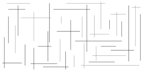 Minimalist Black and White Geometric Background with Random Horizontal and Vertical Lines Texture