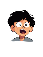 portrait of astonished boy reacting to surprise