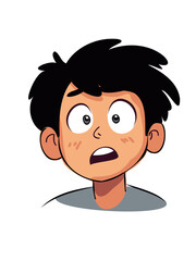 portrait of young boy in amazement reaction