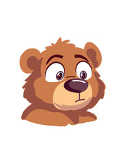 portrait of small cute bear isolated white