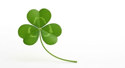 Clover isolated on white background, St. Patrick's Day symbol, full depth of field