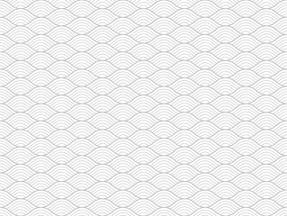 Fototapeta premium Traditional water wave seamless on white pattern background.
