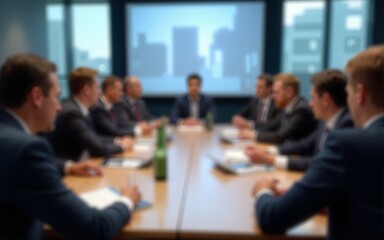 Business people in Round table discussions at Business conventions and Presentations, meeting business partners in the conference room, blurring the image. High quality