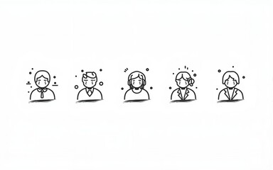 Line icons about meeting on transparent background with editable stroke. High quality