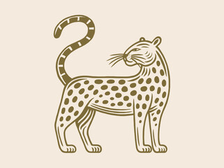 Leopard vintage engraving line art vector illustration © Victoria