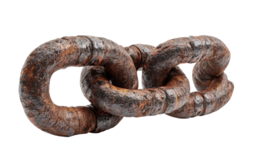 Compact chain blocks isolated on transparent background