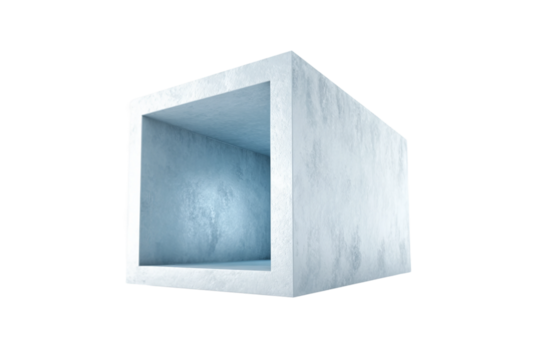 Commercial cold room with temperature control panel isolated on transparent background