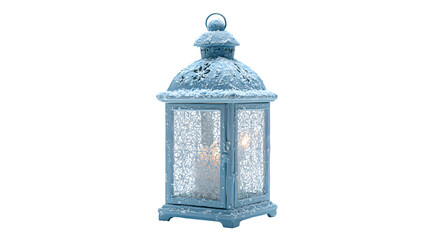 Frosted Blue Winter Lantern
