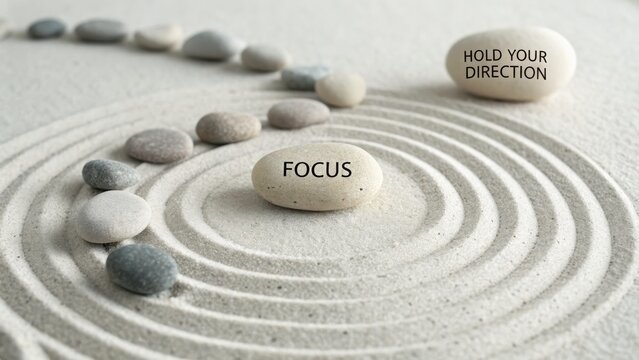 Zen Garden with Stones: Focus and Direction - Powered by Adobe