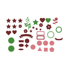 Collection of various decorative shapes and symbols for design projects.