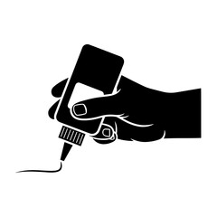 Hand holding a glue bottle applying adhesive in a continuous line.