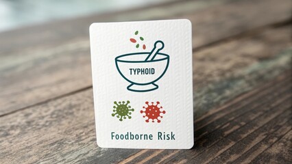 Obraz premium A card illustrating typhoid disease and foodborne risk