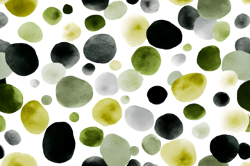 Green yellow black dots isolated on transparent background