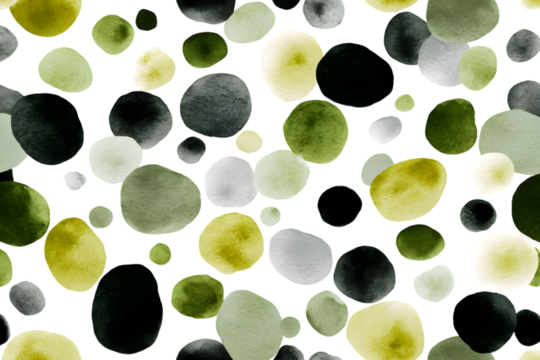 Green yellow black dots isolated on transparent background
