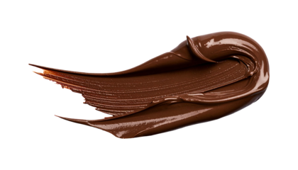 extured abstract dark brown paint stroke isolated on transparent background, png