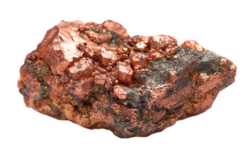 Rolled copper metal isolated on transparent background