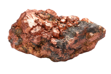 Rolled copper metal isolated on transparent background