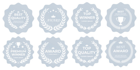 Silver film festival award vector with polished laurel wreath, cinema reel icon, shining star emblem, and academy-style prize design perfect for entertainment branding and festival poster illustration