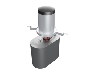 High-Tech Centrifugal Rotary Fish Feeder Spreader: Detailed 3D Render Illustration of Advanced Automated Aquaculture Feeding Equipment for Commercial Fish Farming, Isolated PNG HD Background.