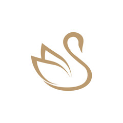 Obraz premium Swan logo design vector illustration abstract with creative idea