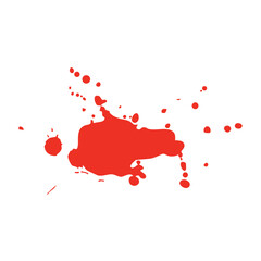 Red ink splash brush drop