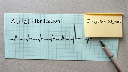 A view of an ECG reading displaying Atrial Fibrillation