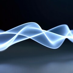Abstract blue light waves with a smooth, flowing motion against a dark, moody background. The lighting is soft and ethereal, creating a sense of depth and movem