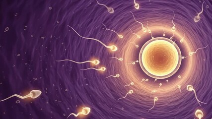 Captivating journey of sperm cells towards the ovum fertilization process in vivid visuals