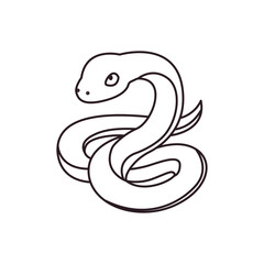 green snake cute reptile animal serpent emoji symbol sign icon vector illustration isolated flat