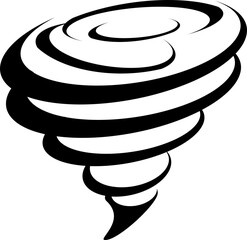 Black tornado hurricane storm icon outline PNG