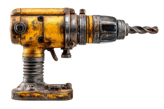 High-speed drilling machine isolated on transparent background