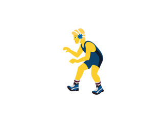 men wrestling sports wrestler man wrestlers red blue emoji symbol sign icon vector illustration isolated flat 