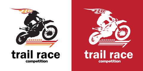 Bold Motocross Emblem for Outdoor Sport Merchandise