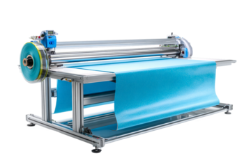 High-precision fabric cutting table isolated on transparent background