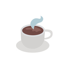 steaming cup of coffee white mug caf hot drink latte emoji symbol sign icon vector illustration isolated flat