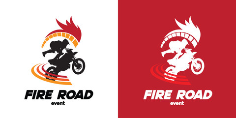 Motocross Rider Logo Design for Extreme Sports Brand