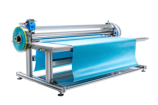 High-precision fabric cutting table isolated on transparent background