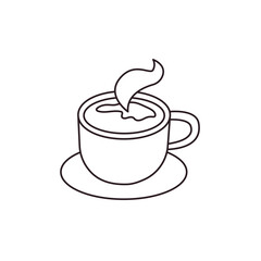 steaming cup of coffee white mug caf hot drink latte emoji symbol sign icon vector illustration isolated flat