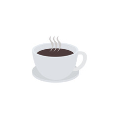 steaming cup of coffee white mug café hot drink latte emoji symbol sign icon vector illustration isolated flat