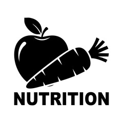 Healthy nutrition logo concept with apple and carrot graphic art design